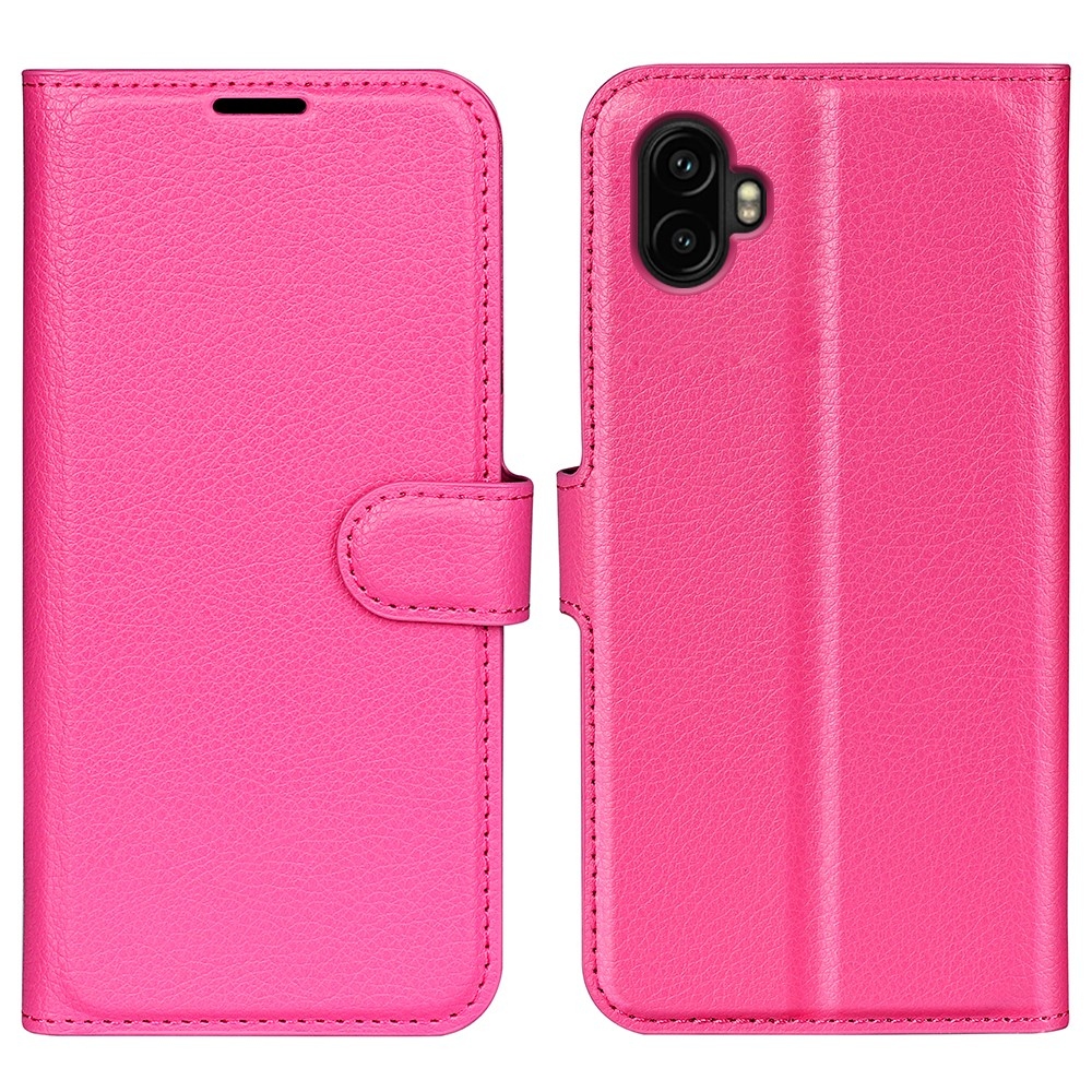 Litchi könyv tok Samsung Galaxy Xcover 7 Pro készülékhez - rózsaszínű