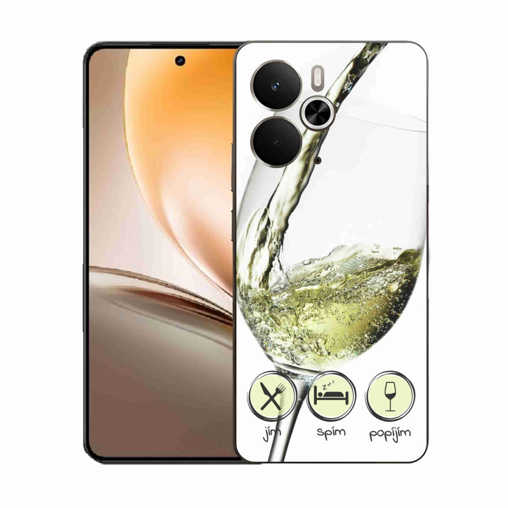 Zselés borítás mmCase a Realme 14 5G készülékhez - borospohár fehér