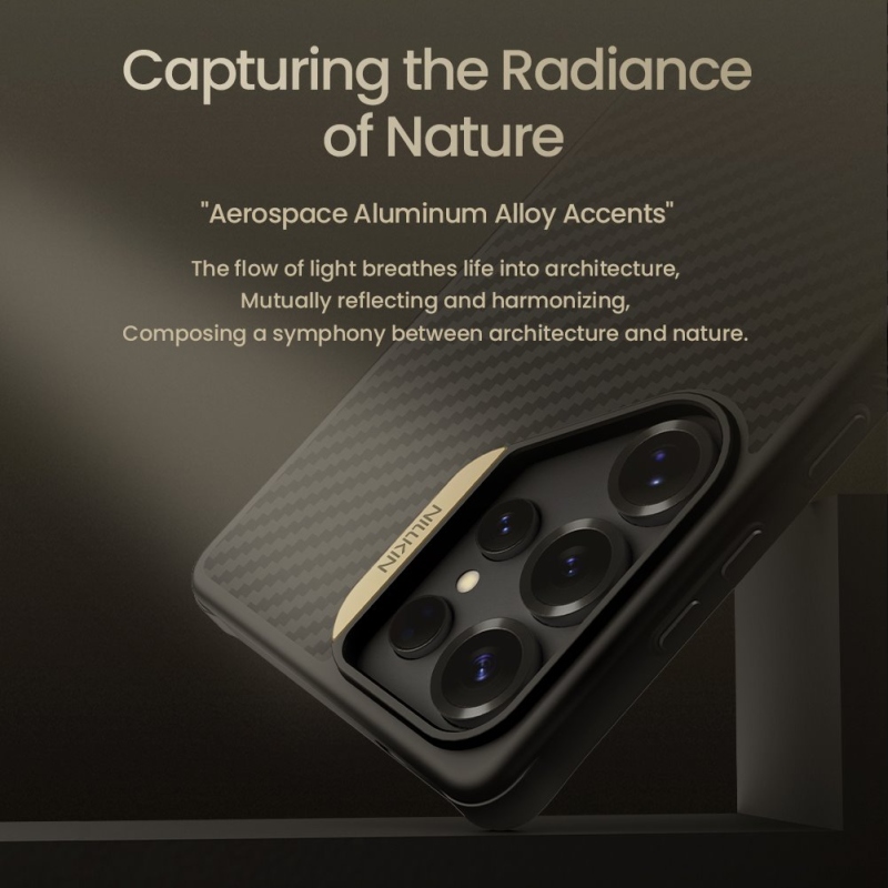 Nillkin Szintetikus szál PRO mágneses védő hátlap Samsung Galaxy S25 Ultra fekete