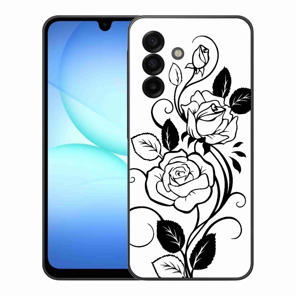 Zselés borítás mmCase Samsung Galaxy A17 5G - fekete és fehér rózsa
