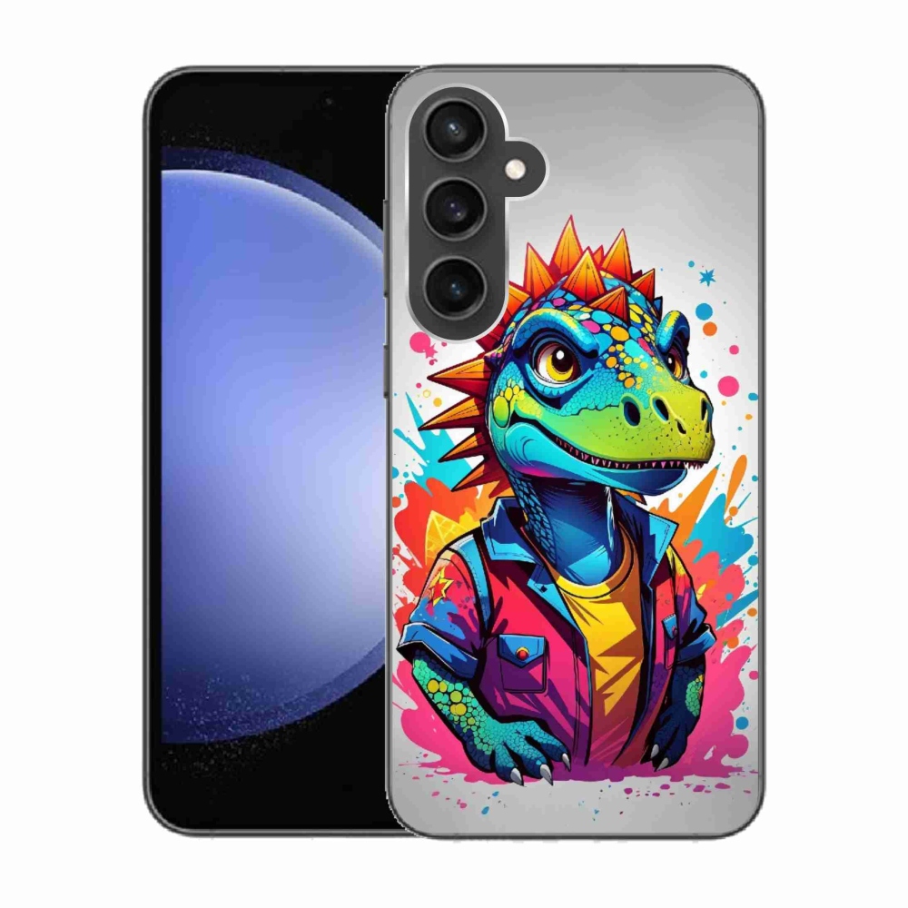 Zselés borítás mmCase Samsung Galaxy S23 FE - színes dinoszauruszhoz