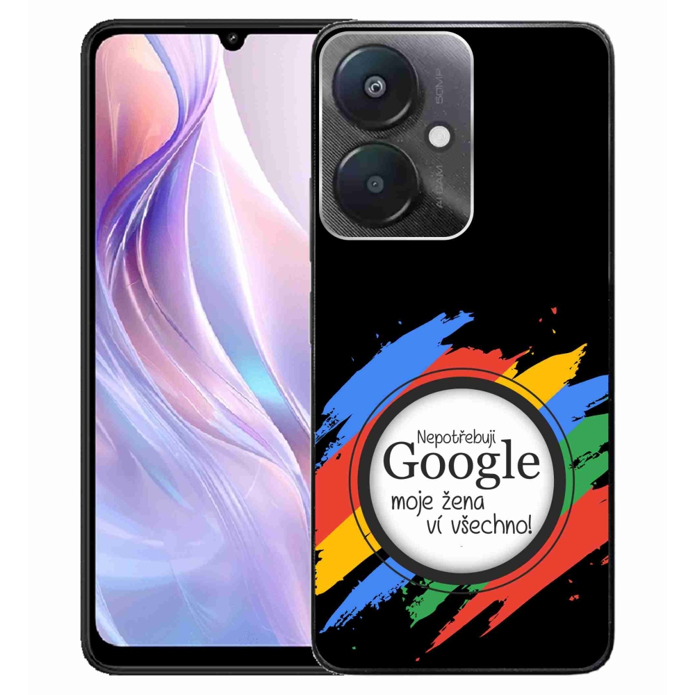 Gél borító mmCase a Xiaomi Redmi 13C 5G - a nő mindent tud fekete háttérrel
