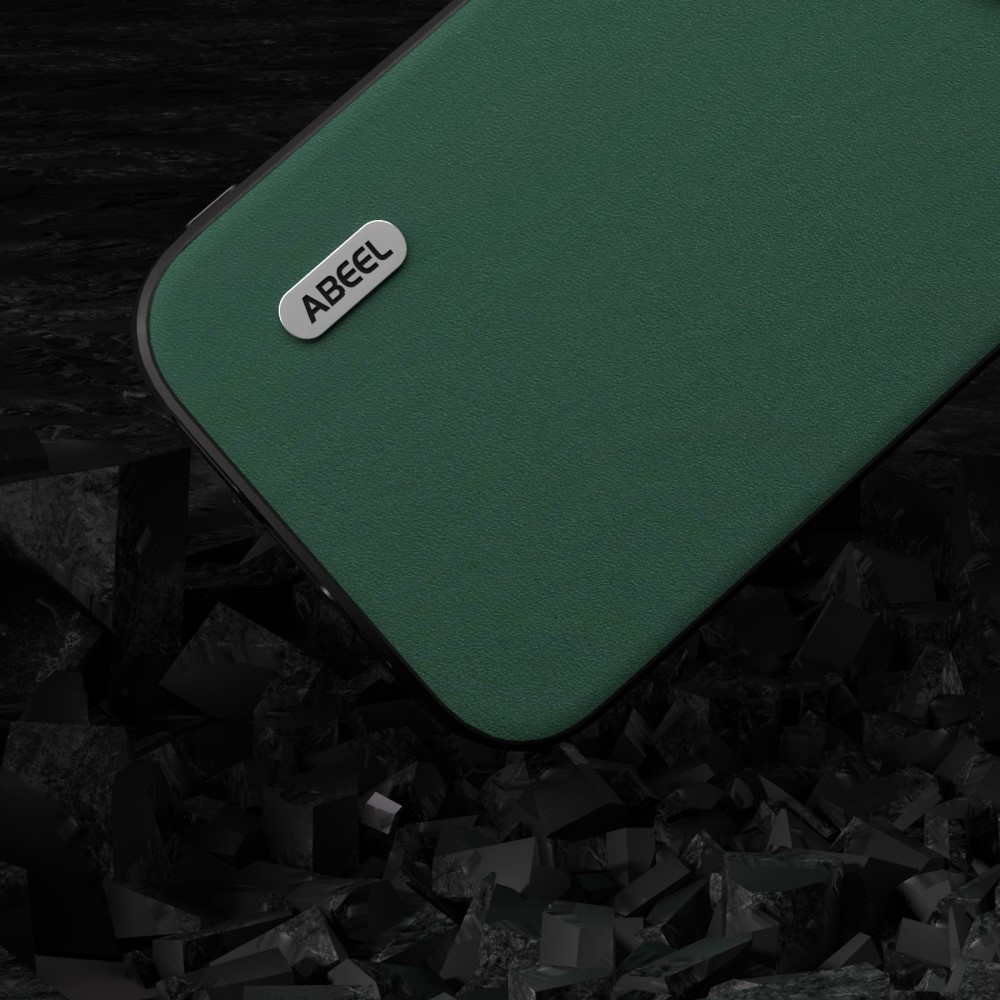 ABEEL zselés tok kemény hátlappal iPhone 15 Pro Max készülékhez - zöld