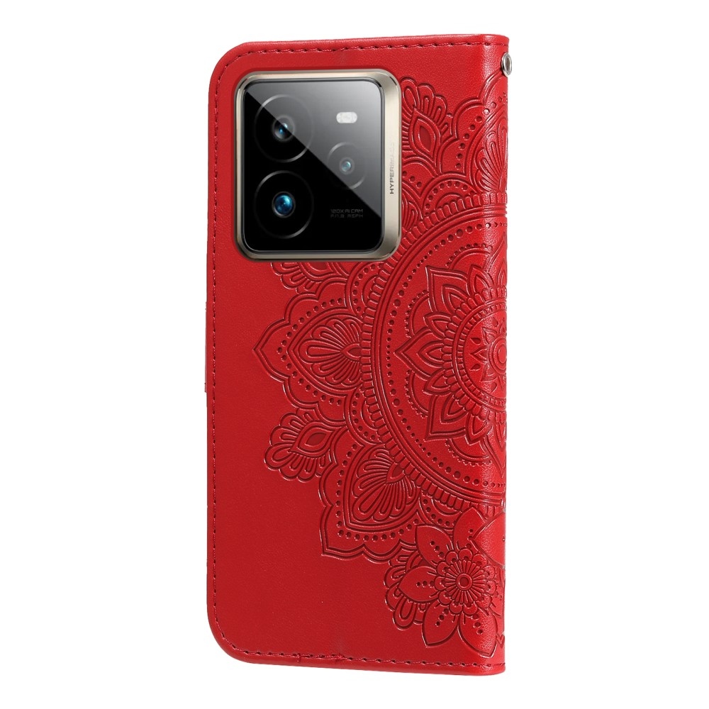 Mandala könyvtáska a Realme GT 7 Pro 5G készülékhez - piros