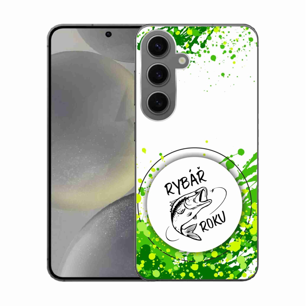 Zselés borító mmCase Samsung Galaxy S24 készülékhez - Az év horgásza fehér háttérrel