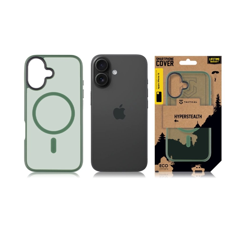 Taktikai MagForce Hyperstealth borító iPhone 16-hoz Erdei zöld