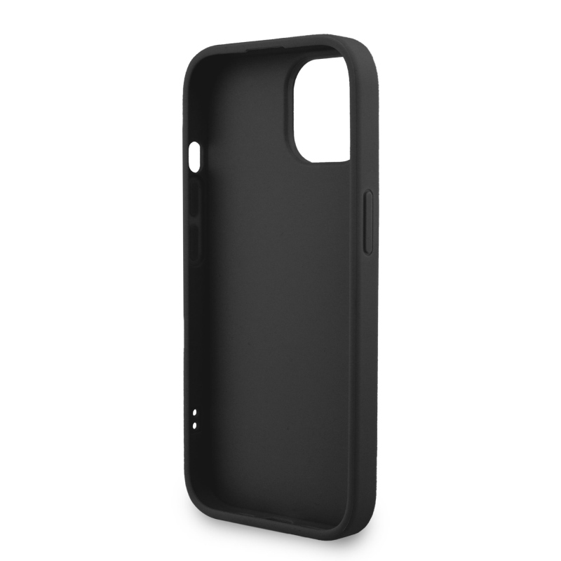 Guess PU 4G fém logós fém pánt hátlap iPhone 15 fekete