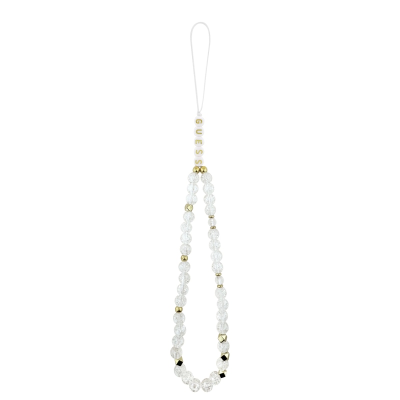 Guess IML Virágok Allover Strap MagSafe hátlapi borító iPhone 17 Pro fehérhez