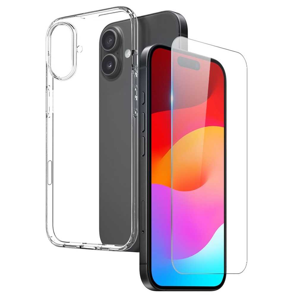 NORTHJO átlátszó zselés tok + edzett üveg iPhone 17 készülékhez - átlátszó