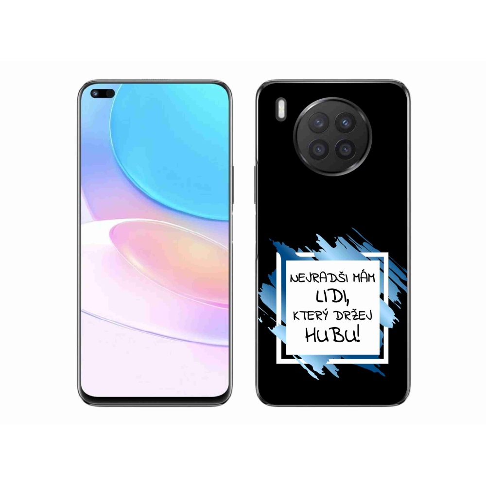 Gél borító mmCase a Huawei Nova 8i számára - vicces szöveg 7 fehér és fekete háttérrel
