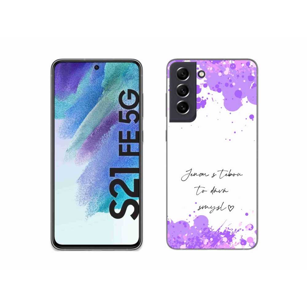 Gél borító mmCase Samsung Galaxy S21 FE 5G - szerelmes szöveg fehér háttérrel