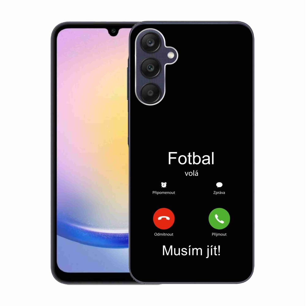 Gél borító mmCase Samsung Galaxy A25 5G - futballhívások fekete háttérrel