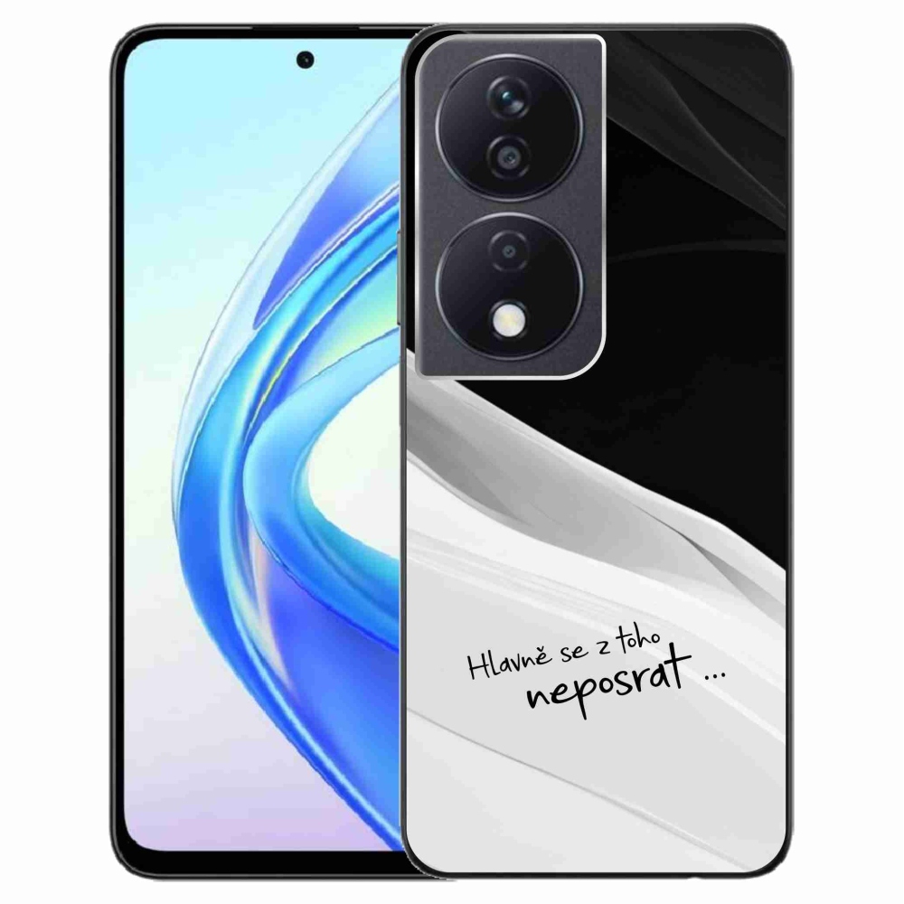 Gél borító mmCase a Honor X7b/Honor 90 Smart készülékhez - vicces szöveg 13 fekete és fehér háttérrel