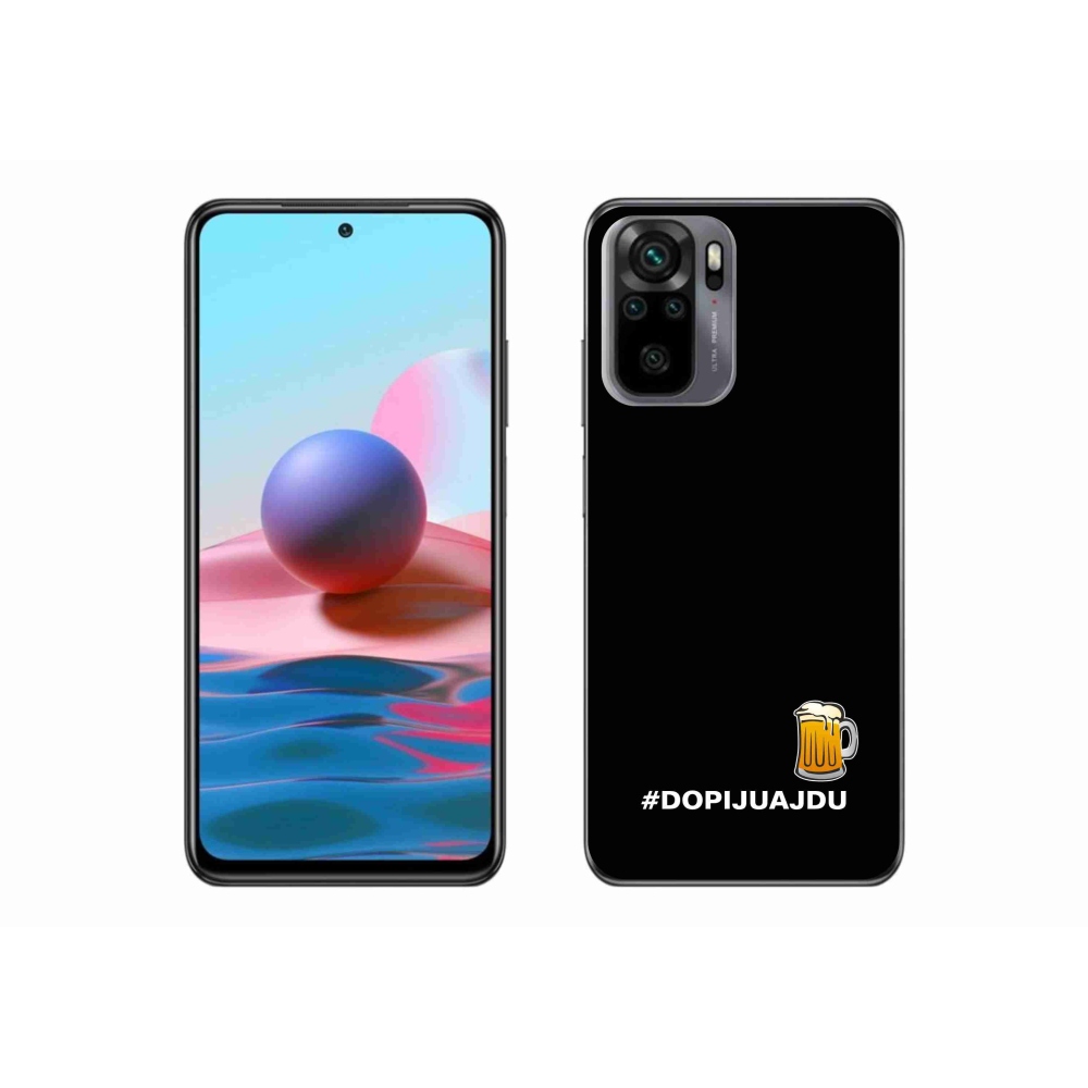 Gél borító mmCase a Xiaomi Redmi Note 10S-hez - sör motívum 1 fekete háttérrel