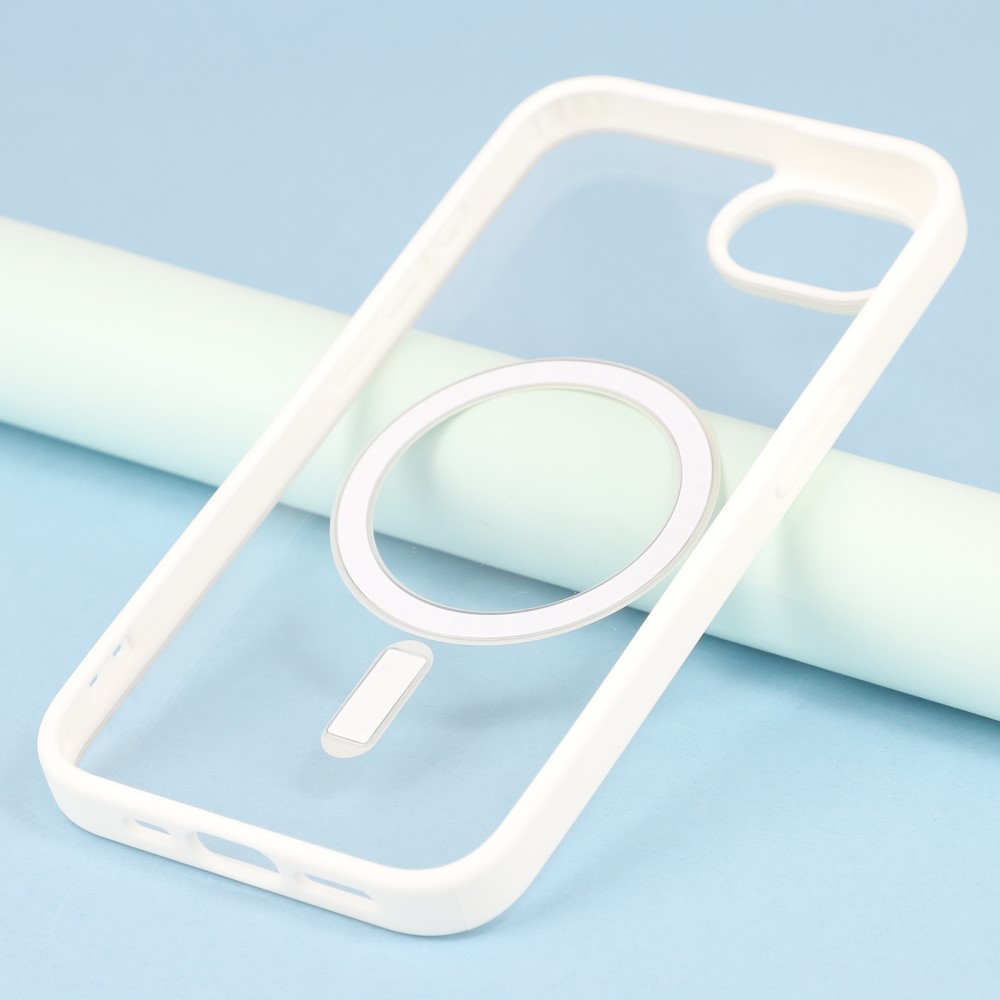Matt zselés tok MagSafe támogatással iPhone 16e készülékhez - fehér