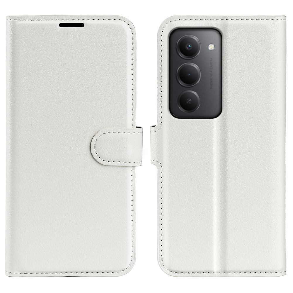 Litchi könyv tok Xiaomi Redmi 15 4G/5G (171mm) - fehér