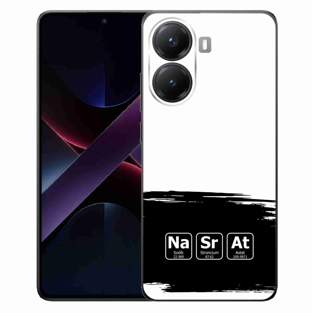 Gél borító mmCase a Xiaomi Poco X7 Pro 5G-n - kémiai elemek fekete és fehér háttérrel