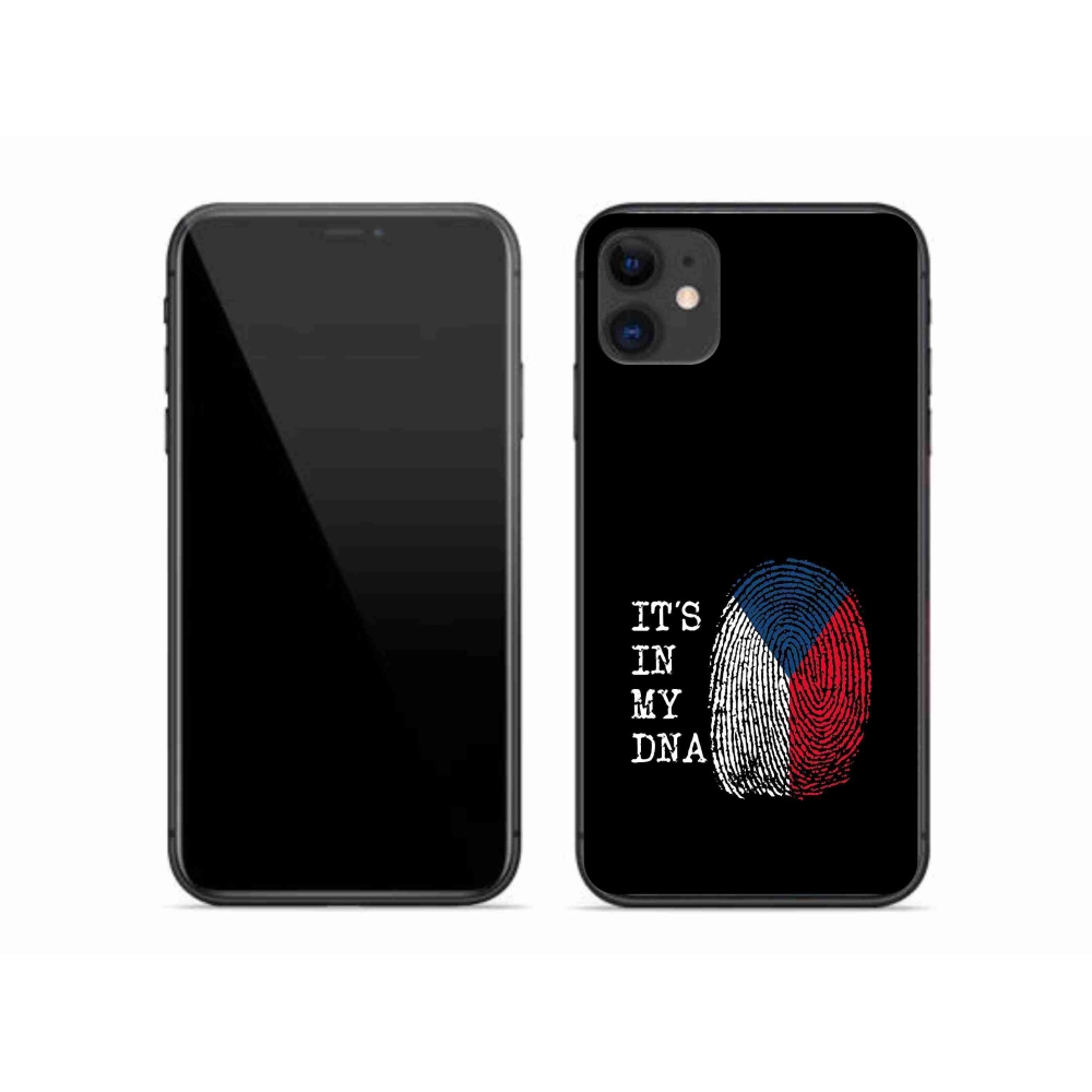Zselés borítás mmCase iPhone 11 készülékhez - zászlós ujjlenyomat fekete háttérrel