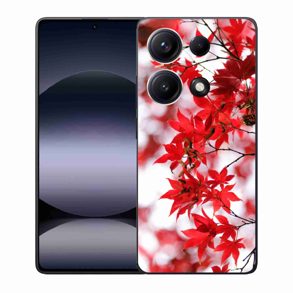 Gél borító mmCase a Xiaomi Redmi Note 14S-hez - piros levelek