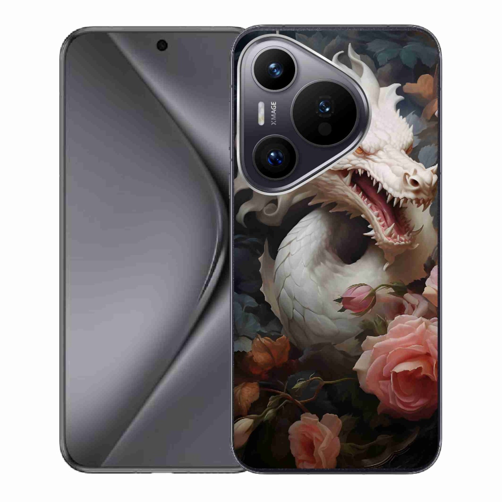 Zselés borítás mmCase a Huawei Pura 70 készülékhez - fehér sárkány