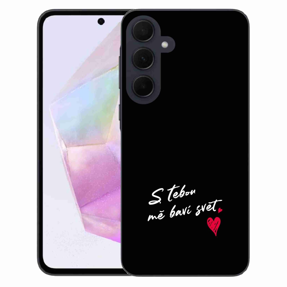Gél borító mmCase Samsung Galaxy A35 5G - text in love 1 fekete háttér