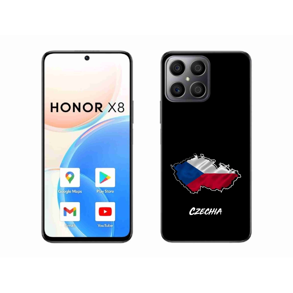 Gél borítás mmCase a Honor X8 4G-hez - Csehország fekete háttérrel