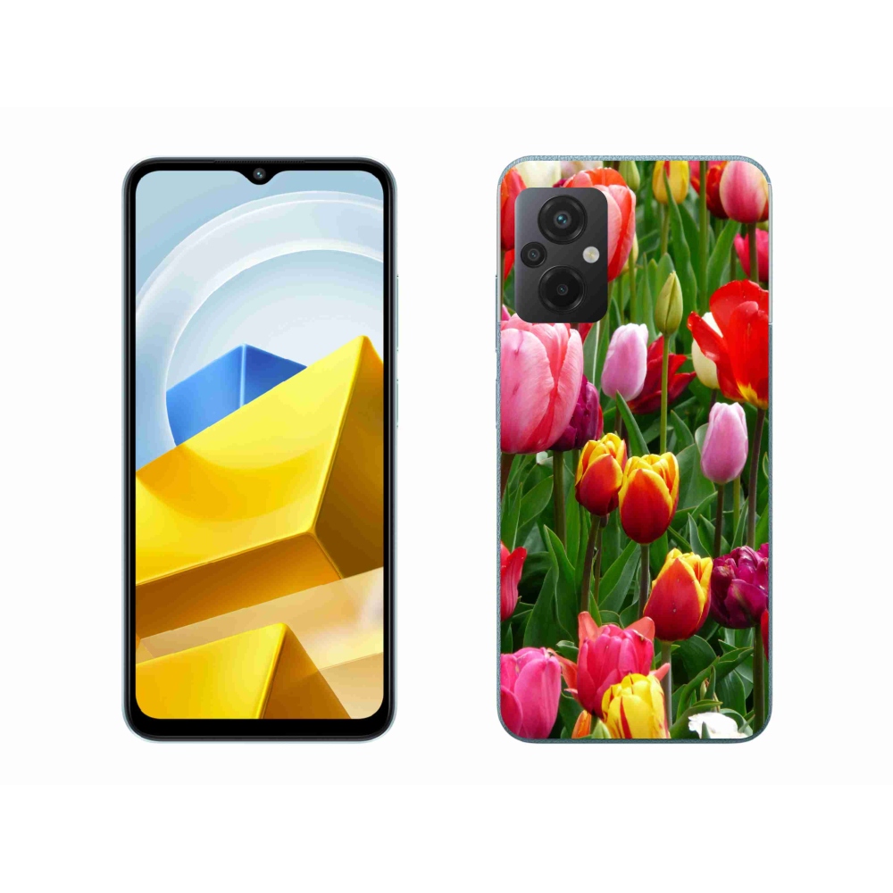 Gél borítás mmCase a Xiaomi Poco M5 4G-hez - tulipánok