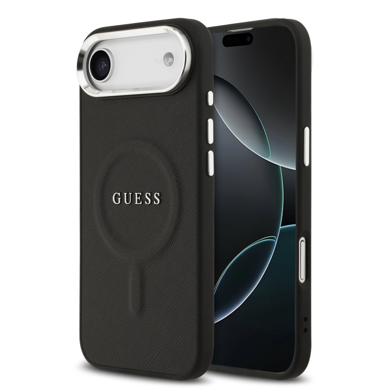 Guess PU Saffiano MagSafe MagSafe hátlap az iPhone Air készülékhez Fekete