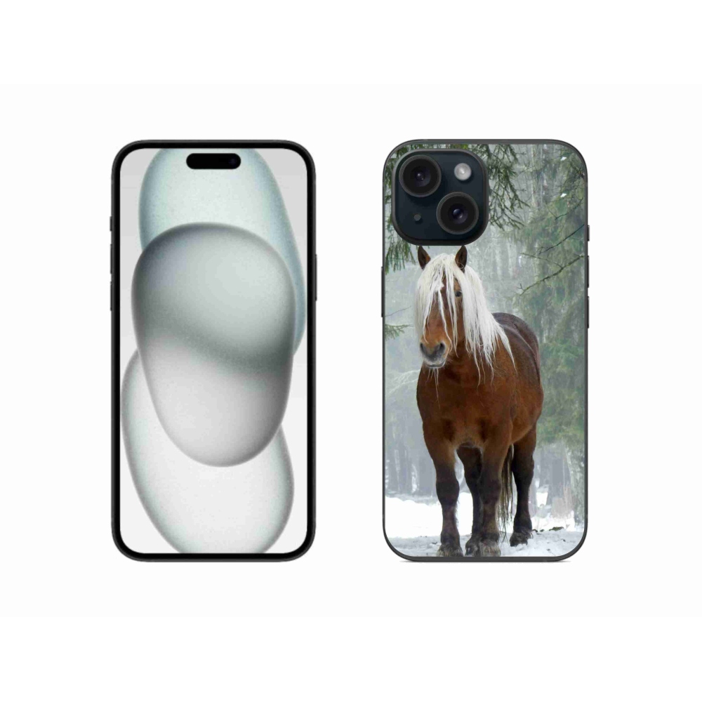 Gél tok mmCase iPhone 15 készülékhez - ló az erdőben