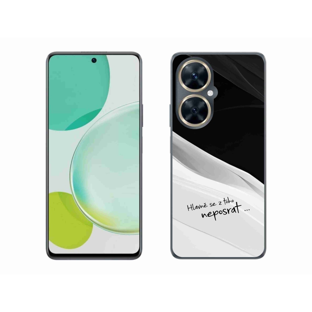 Gél borító mmCase a Huawei Nova 11i készülékhez - vicces szöveg 13 fehér és fekete háttérrel