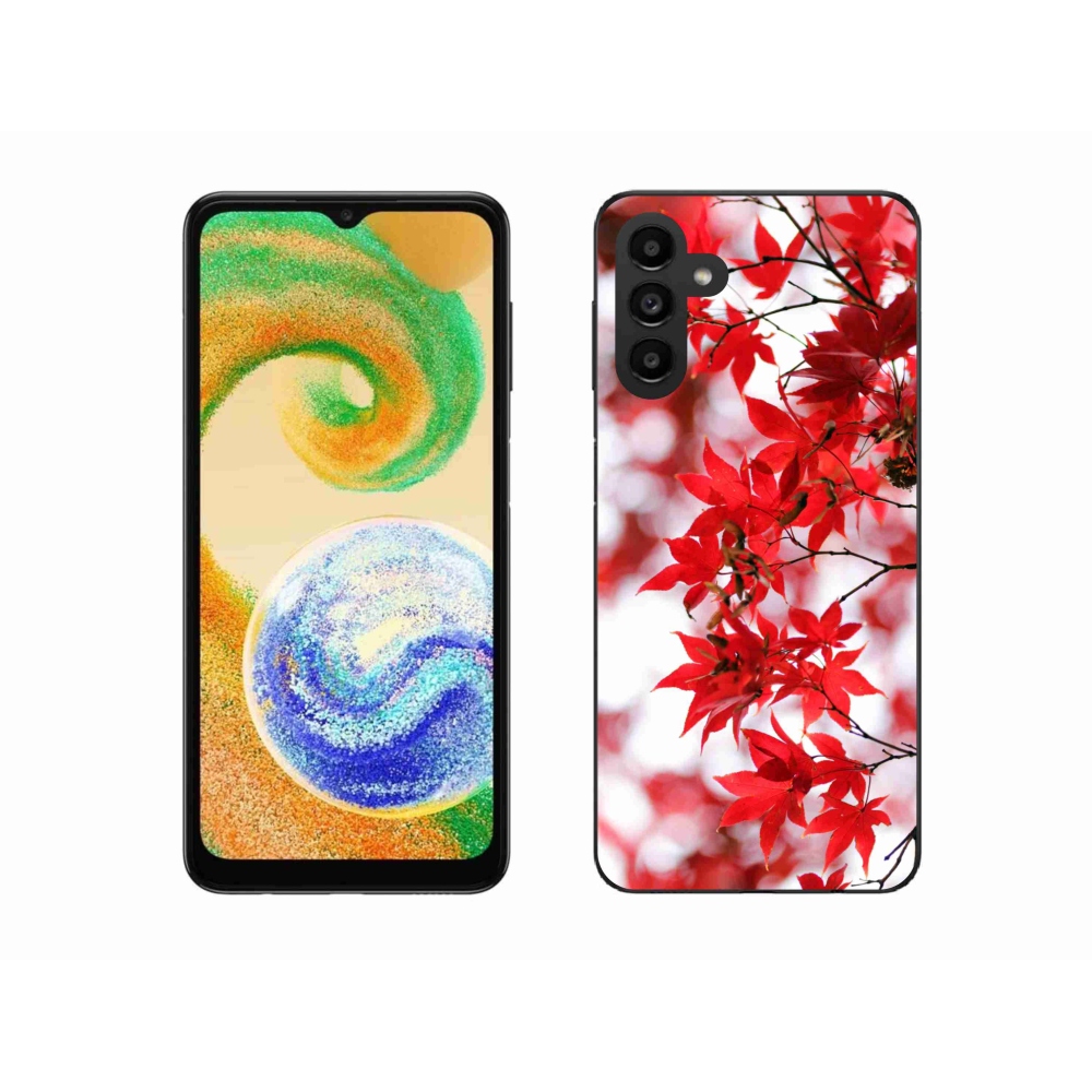 Zselés borítás mmCase Samsung Galaxy A04s (164.7x76.7x9.1mm) - piros levelek