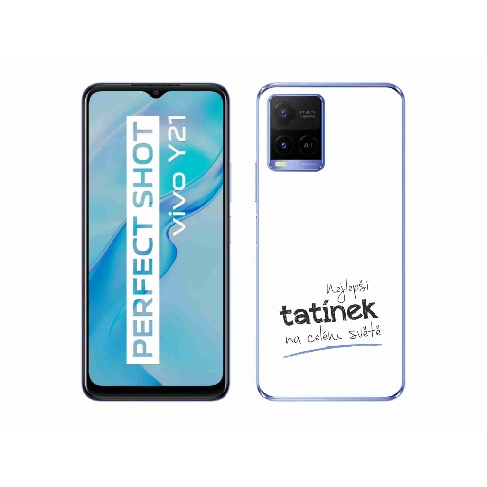Gel Cover mmCase mmCase for Vivo Y21/Y21s/Y33s - Best Daddy 4 fehér háttérrel
