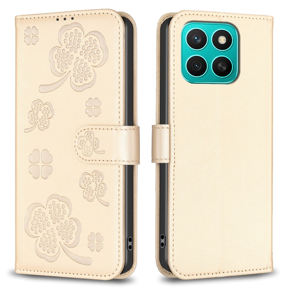 Clover könyv tok Honor X8c-hez - arany színű