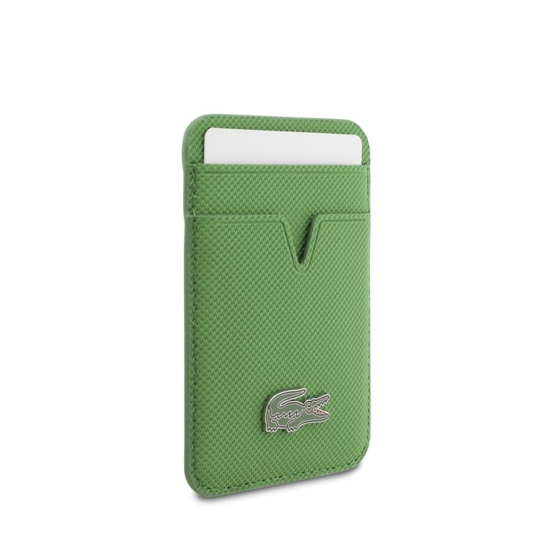 Lacoste Iconic Petit Pique MagSafe MagSafe hátlap + pénztárca iPhone 17 Pro Max-hoz Zöld