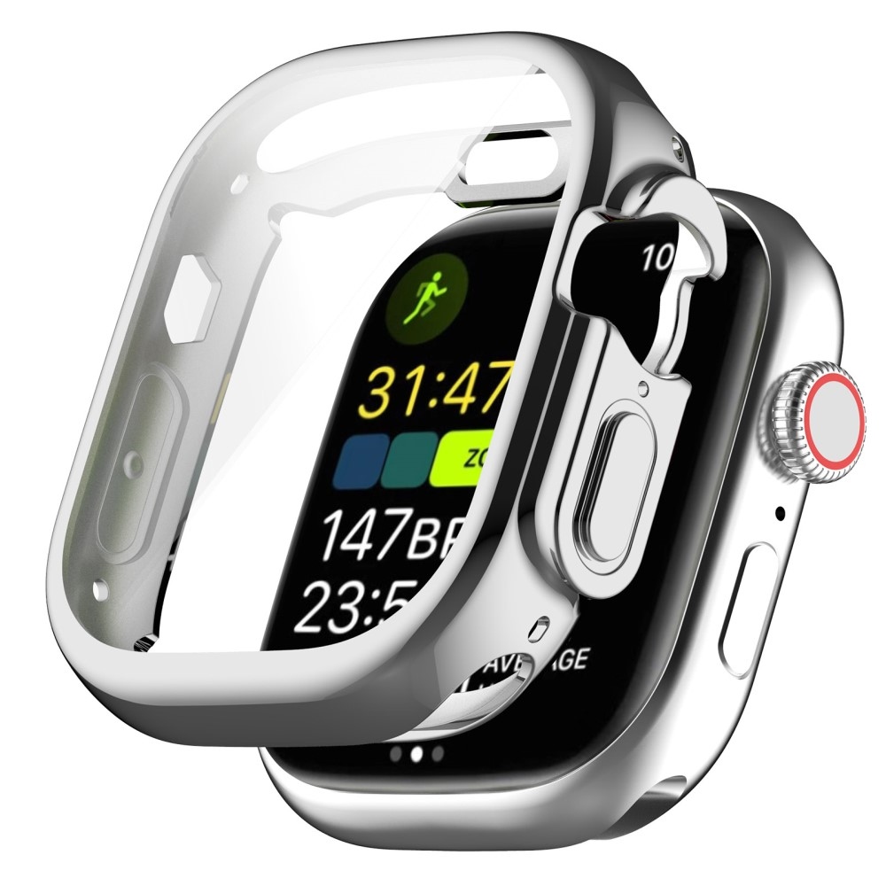 Puha, felpattintható gél védőtok az Apple Watch Ultra/Ultra 2 49 mm-es órájához - ezüstszínű