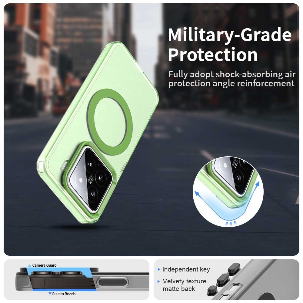 Candy zselés tok MagSafe-val a Xiaomi 15 Pro-n - zöld
