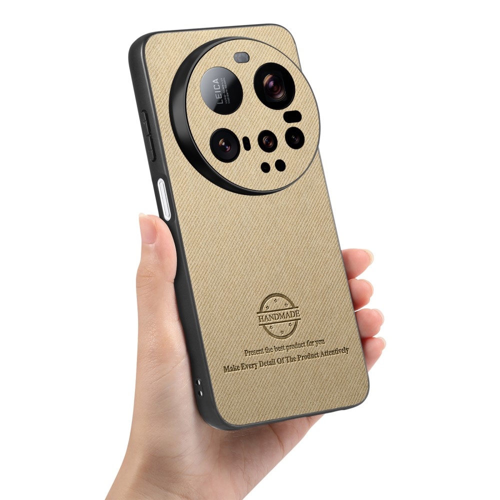 Kézzel készített zselés tok műbőrrel Xiaomi 15 Ultra - khaki színű