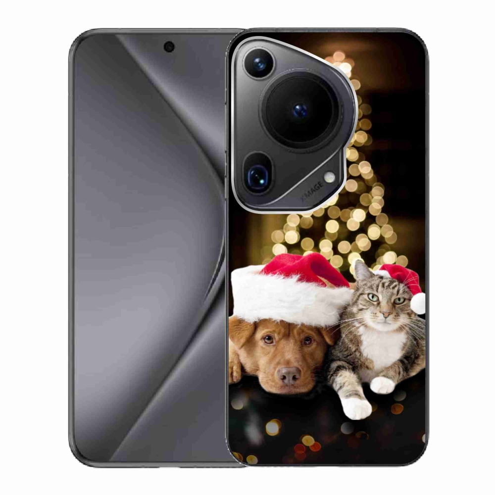 Gél borító mmCase a Huawei Pura 70 Ultra számára - Karácsonyi kutya és macska