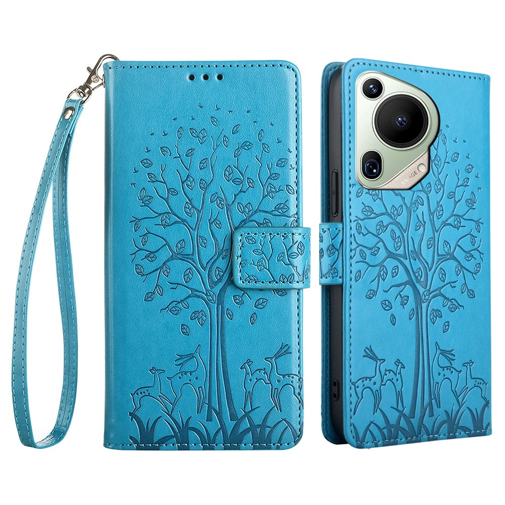 Fa könyvtáska Huawei Pura 70 Ultra készülékhez - kék