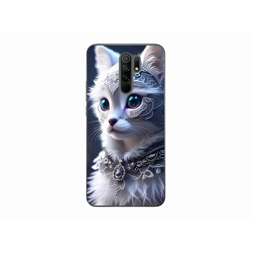 Gél borítás mmCase a Xiaomi Redmi 9-hez - fehér macska