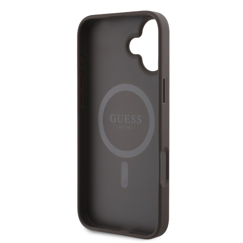 Guess PU bőr 4G Big Love Logo MagSafe hátlap iPhone 16-hoz Barna barna
