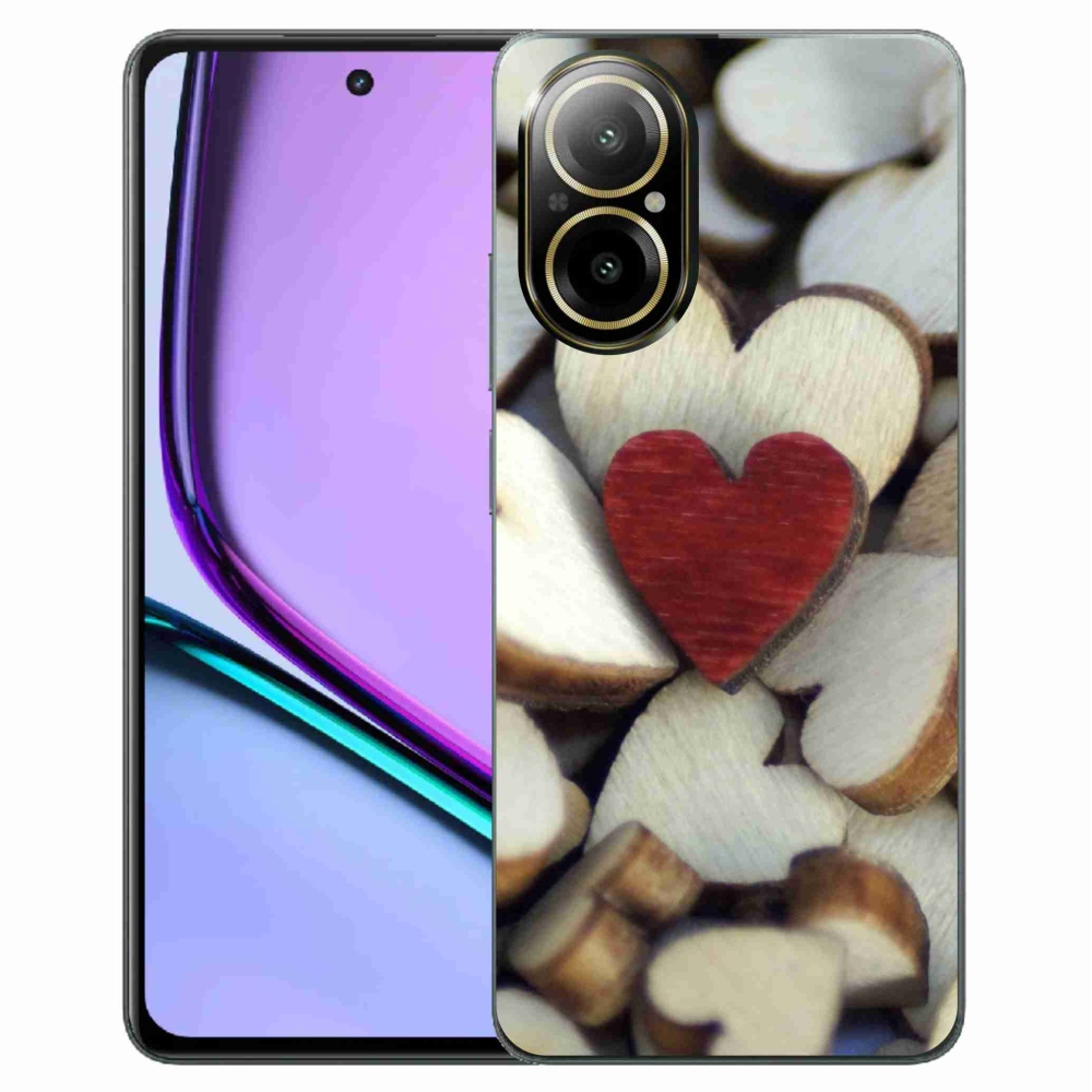 Gél borítás mmCase a Realme C67 készülékhez - gravírozott piros szív