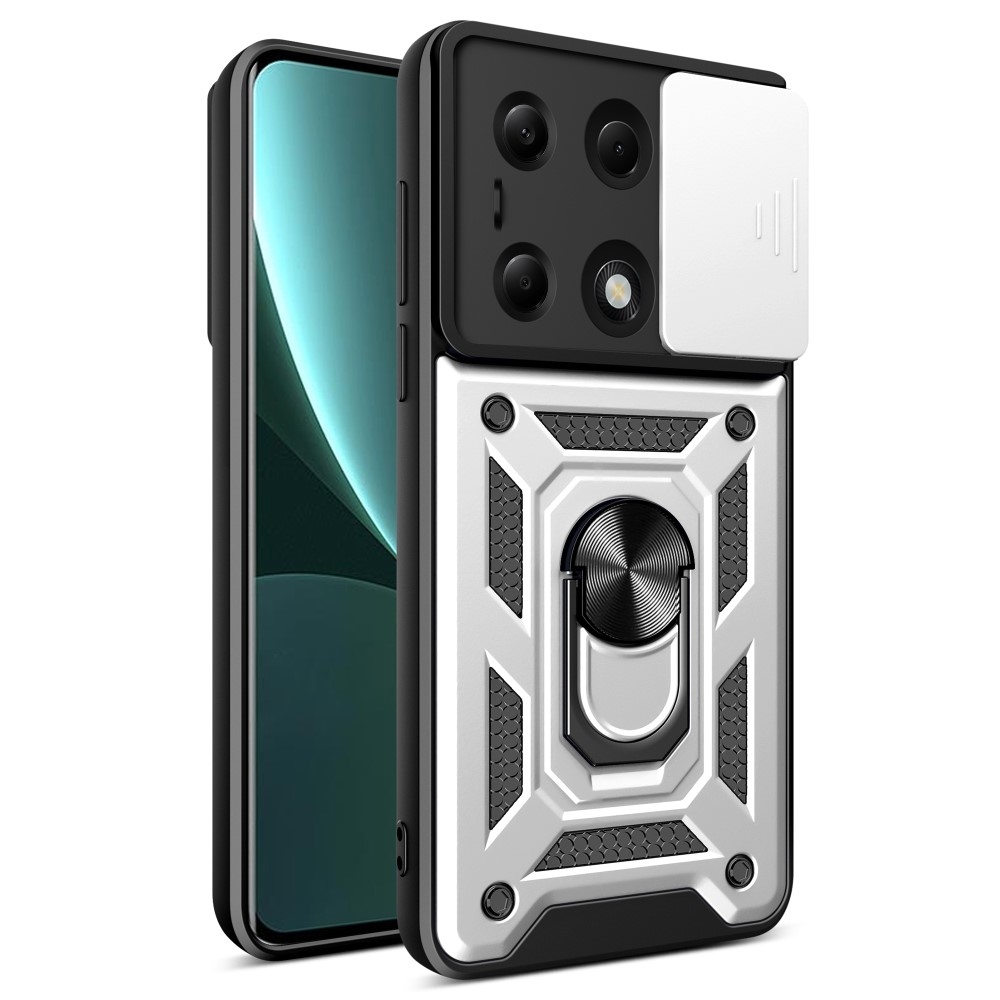 Tartós csúszásbiztos borítás Xiaomi Redmi Note 13 Pro 4G/Poco M6 Pro - ezüst