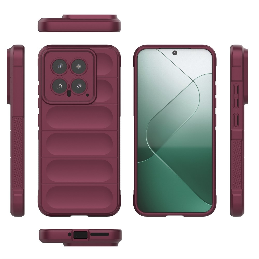 Rugg tartós zselés tok Xiaomi 14 - bordó színben