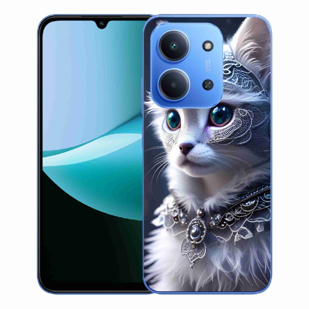 Gél borítás mmCase a Xiaomi Redmi 15C 4G/5G (173mm) - fehér macska