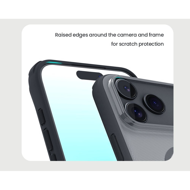 Nillkin Super Frosted PRO mágneses hátsó borítás Apple iPhone 17 Pro Max-hoz Átlátszó fekete