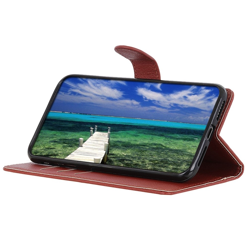 Litchie könyv tok a Xiaomi Poco C65/Redmi 13C 4G/5G készülékhez - barna