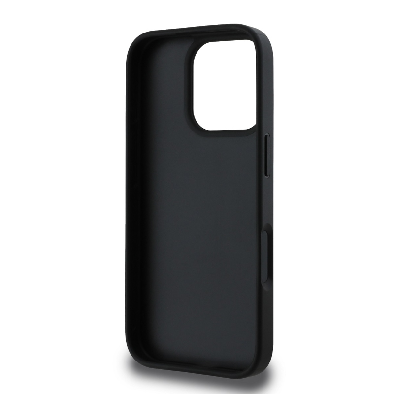 Guess PU 4G fém logó hátlap iPhone 16 Pro szürke