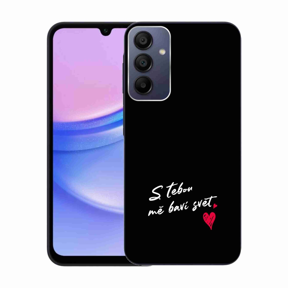 Gél borítás mmCase Samsung Galaxy A15 4G/5G - text in love 1 fekete háttér