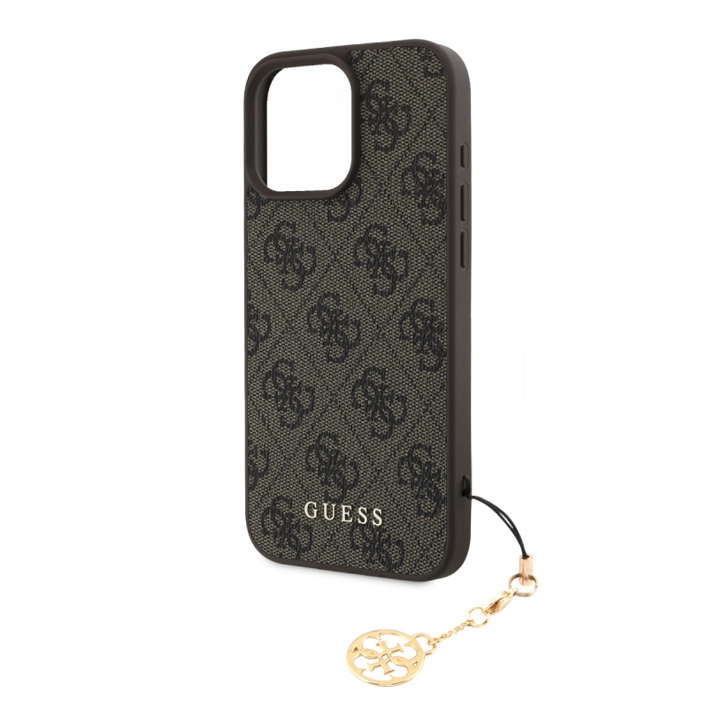 Guess 4G Charm hátlap iPhone 16 Pro Max készülékhez Tone on Tone Barna